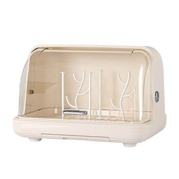 Baby storage box drainage dustproof storage box baby tableware drying rack drainage rack storage rack