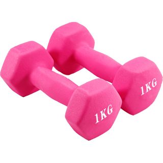 Dumbbell lady fitness home barbell small dumbbell lift iron girl lift iron one kilogram dip plastic children to practice arm muscles
