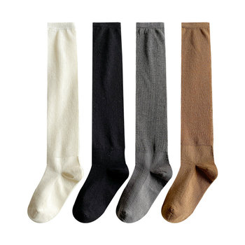 ຖົງຕີນທີ່ມີຄວາມກົດດັນ calf socks summer Japanese mid-calf socks color-blocking design micro-pressure stovepipe jk college style summer socks long