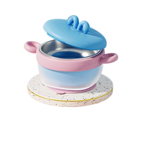 Baby food insulating bowl baby special bowl 316 anti-fall and anti-scalding childrens tableware toddlers filled with water to keep warm