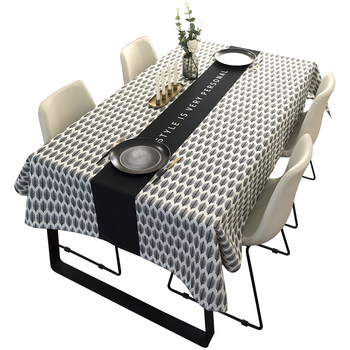 Nordic style high-end light luxury rectangular black and white seat cloth table cloth waterproof and oil-proof thickened tablecloth ຕູ້ໂທລະພາບ