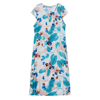 New style stylish mid-length faux cotton dress