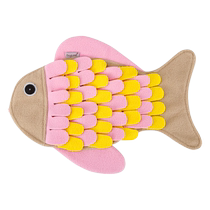Fish-shaped sniffing blanket cat training toy IQ cat play and sniffing mat Cat leaking bowl toy
