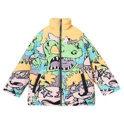 GENANX Lightning Trendy Brand Men's Cotton Jacket Colorful Cartoon National Trend Design Loose Winter Couple Couple Cotton Jacket Men