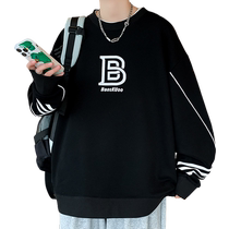 Letter printed jacket men spring autumn long sleeve T-shirt men coat teen black liquor sports tops T