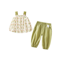 Girls Suits Summer Clothes 2024 New Childrens Fashionable Childrens Clothes Baby Casual Two-Piece Set Summer Trend