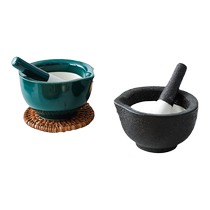 Ceramic grinding bowl baby food masher tablet pounding garlic grinder stone mortar rice paste bowl with grinding rod