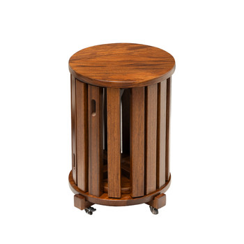 Black gold solid wood stool high-quality round stool stackable