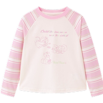 minipeace peacebird childrens clothing girls long-sleeved T-shirt striped cute raglan sleeve baby T-shirt childrens autumn clothing