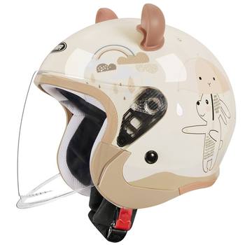 Mustang electric motorcycle women's half helmet 3c certified winter warm helmet battery car all-season safety helmet