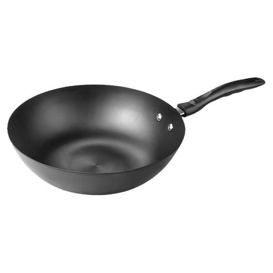 Supor wok household old-fashioned cooking iron pot uncoated gas stove induction cooker special flat-bottomed cast iron pot