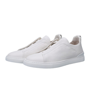 Old money style classic light luxury casual leather shoes men's breathable lazy slip-on sneakers