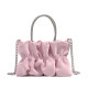 Pleated cloud bag chain cross-body rhinestone handbag