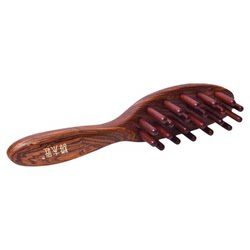 황갈색 무장 마사지 빗 20.5cm 헤어 케어 나무 빗