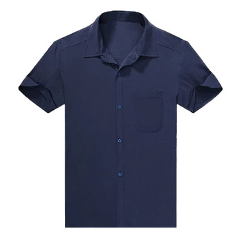 Spring and summer middle-aged and elderly men's clothing plus size silk silk
