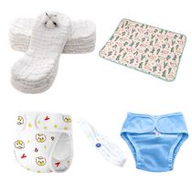 20 washable baby cotton gauze diapers large diaper pads waterproof diaper pants breathable mesh pants 3 bibs
