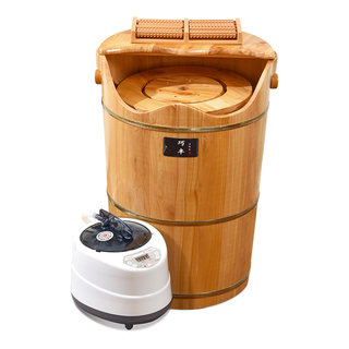 Solid wood fumigation barrel constant temperature wooden deep foot bath barrel