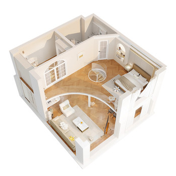 Quanyou whole house customized package bedroom wardrobe cloakroom living room tv cabinet customized finished sofa collar package check-in