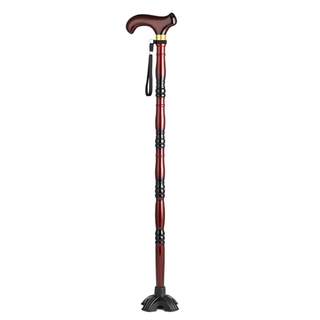 Old man crutches solid wood four-legged non-slip chicken wing wood cane old people light eight sticks faucet mahogany armrest crutches