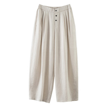 This year's popular nine-point sycamore pants for women 2026 summer new white cool anti-wrinkle linen loose wide-leg balloon pants