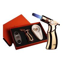 Cigar three-piece cigar scissors tool set pliers ashtray windproof spray gun lighter cigarette cutter special accessories