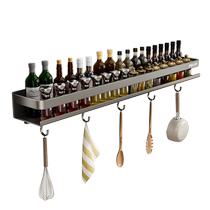 Delixi kitchen rack spice rack multi-functional punch-free wall-mounted spice jar wall storage rack