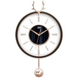 Kangbas Wall Clock Nordic Living Room Light Luxury Deer Head Clock Swing Clock Wall-Mounted Simple Clock Fashion Quartz Clock