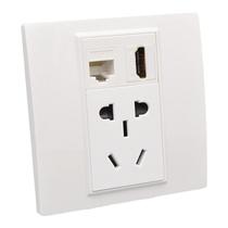 Direct-to-category six network HDMI with five-hole power socket 5-hole Gigabit computer TV network cable HD cable panel