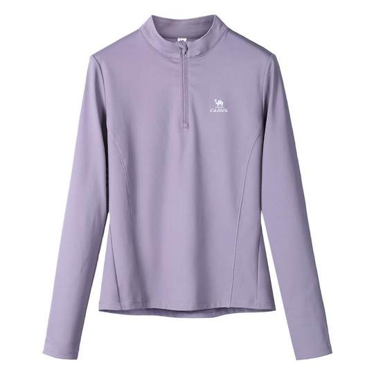 骆驼运动速干衣女秋冬季立领长袖T恤瑜伽训练服跑步健身上衣男