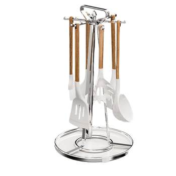 Kitchen rotary spatula rack drain rack spatula storage rack