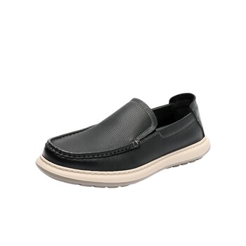 Senda men's cow leather comfortable commuting casual leather shoes