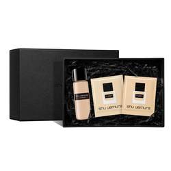 Shu Uemura ຕຸກກະຕາຮູບສີ່ຫຼ່ຽມມົນຂະໜາດນ້ອຍຂອງແຫຼວຕົວຢ່າງສີຜິວທີ່ທົນທານຕໍ່ການຄວບຄຸມນໍ້າມັນເຄື່ອງແຕ່ງໜ້າ