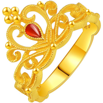 Hong kong jewelry 999 gold women's ring