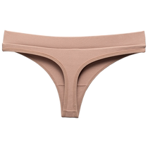 Pure cotton thong womens mid-waist underwear white seamless medium thick sports fitness yoga breathable simple solid color t-pants