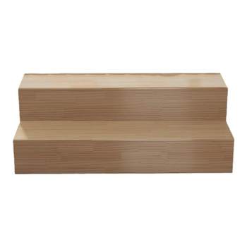 Solid wood stepping stairs double-layer footstep trapezoidal step type