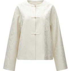 naivee Navi's new new Chinese style high-end national style Song brocade double-breasted loose small coat white