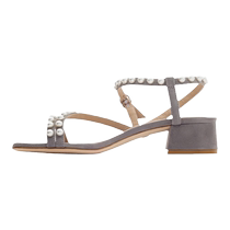 (New for Spring and Summer) SW GOLDIE 35 SANDAL 24 Spring and Summer New Pearl Strap Thick Low Heel Sandals