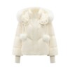Detachable Islay sweet down jacket with fox fur collar