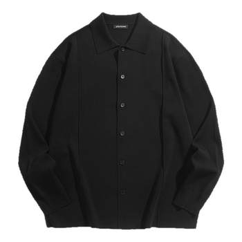 Peacebird men's casual sweater men's fashion classic sweater men's acetate fabric black lapel sweater Peacebird men's casual sweater men's fashion classic sweater men's acetate fabric black lapel sweater