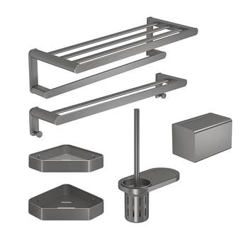 Langjing bathroom pendant set space aluminum gun gray