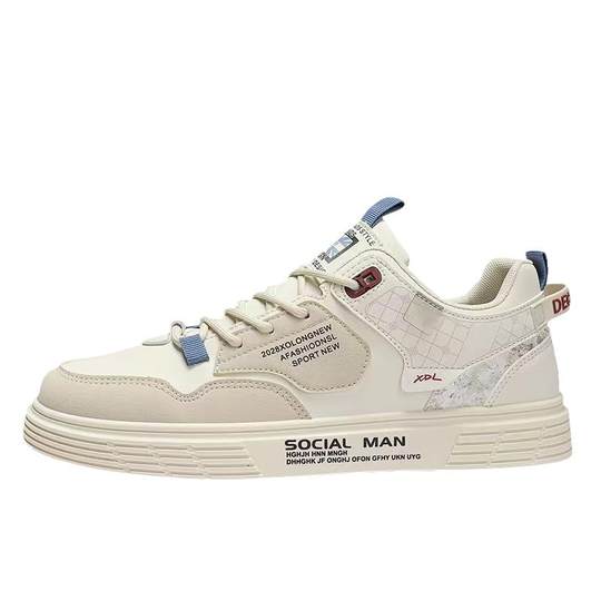 Men's shoes 2025 new autumn trendy sports and leisure flat shoes Korean version versatile work winter student white shoes