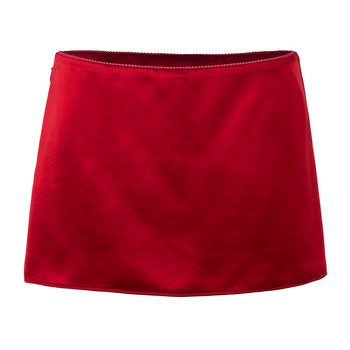 Pynkiswear retro red/pumpkin orange satin skirt a-line skirt ຜູ້ຍິງມີສ່ວນລຸ່ມຂອງສະໂພກ
