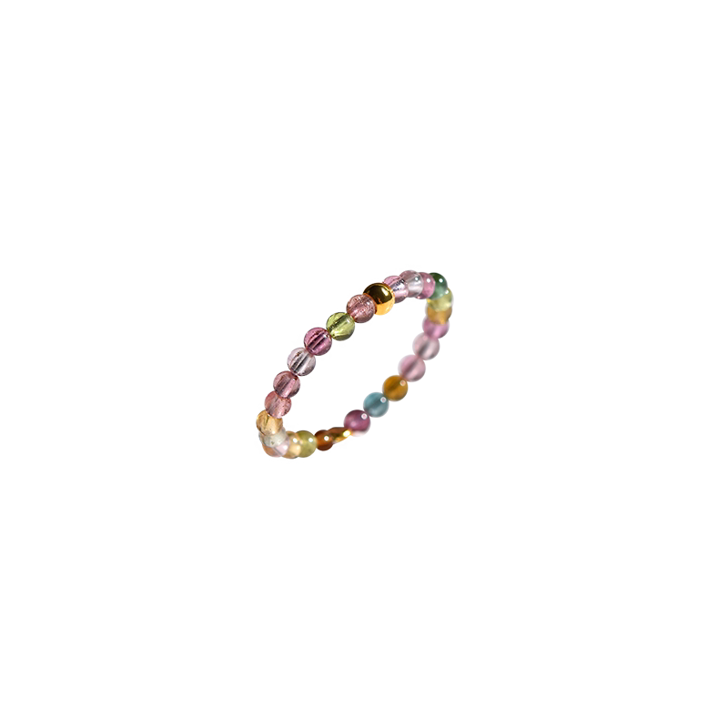 Donghai Shijia Tourmaline 999 Pure Gold Single Bead Ring