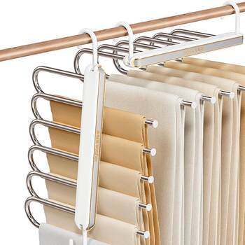 Jia helper folding trouser rack house seamless trouser clip multifunctional trouser hanger wardrobe built-in trouser storage artifact