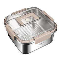 Food grade 316 stainless steel crisper box for refrigerator, special sealed storage fruit lunch box, picnic take-out lunch box