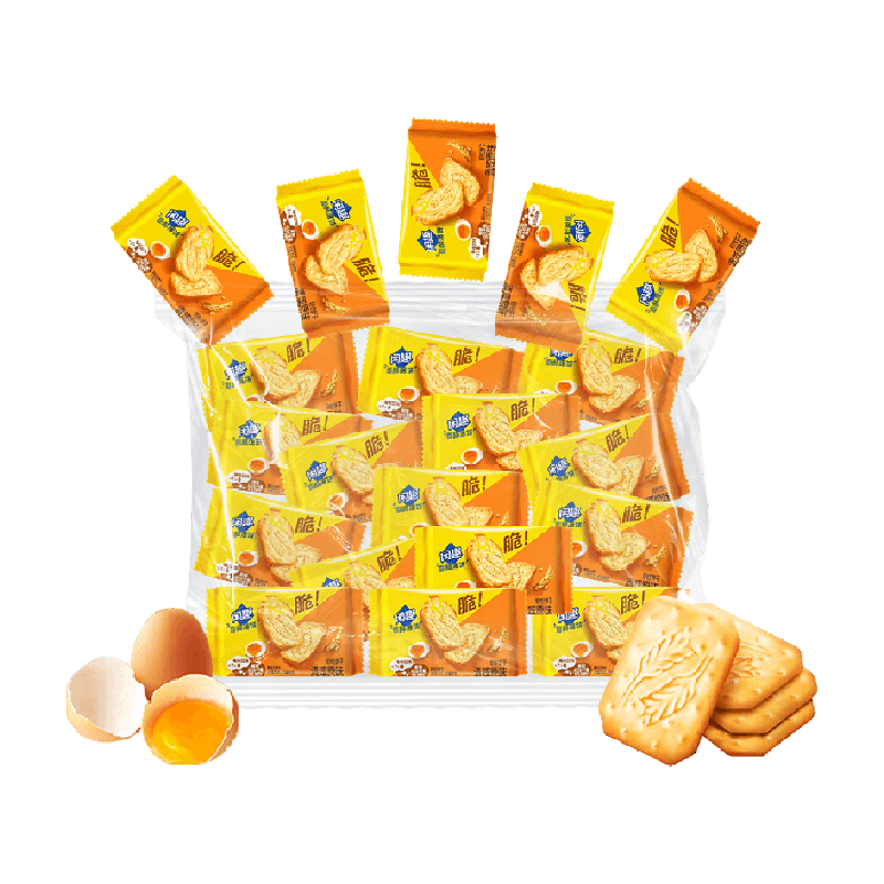 闲趣韧性饼干原味22gx20袋440g儿童零食美味早餐咸味饼干分享装