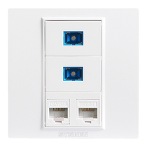 Type 86 dual-port Gigabit network with dual fiber optic panel two-digit optical fiber two-digit Category 6 network cable computer socket