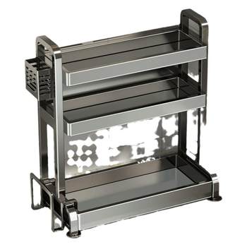 Kitchen storage rack countertop knife holder multi-functional seasoning rack oil, salt, sauce, vinegar and seasoning storage box storage rack