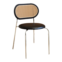 Sen Zong Retro Simple Dining Chair Cream Net Celebrity Back Chair Household Solid Wood Leisure Medieval Restaurant Rattan Chair
