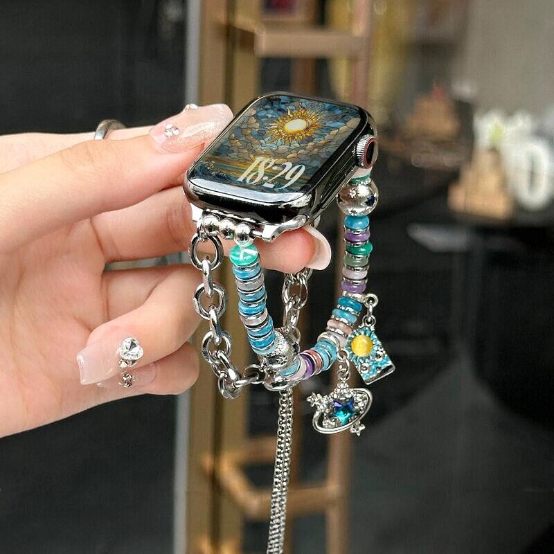 [Original Tarot Card] iserisewatch Apple Watch Band for iWatch S11 Metal Chain, Apple Watch 9 Summer Beaded Band, S10 Breathable SE Star Sun Ultra